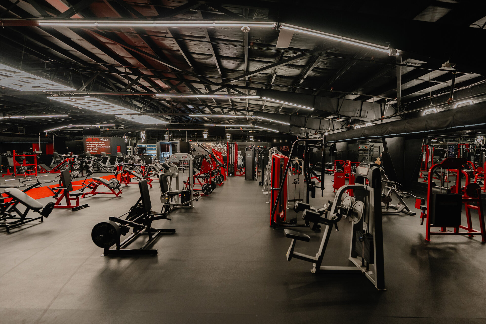 Wide-angle view across the Anu Gym training floor